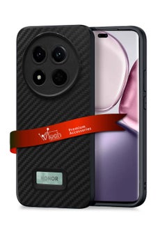 Wtech Honor X9c 5G 2024 / Honor Magic7 Lite 5G 2025 Liquid Silicone Carbon Fiber Texture Case Cover - Black  - Image 1