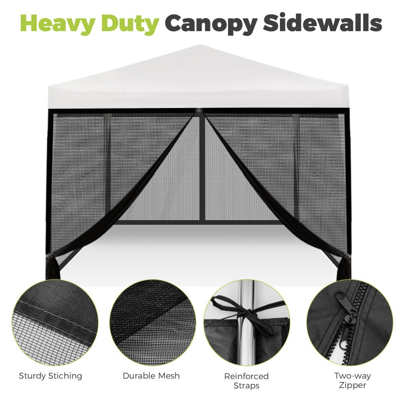 Flagly 10x10 ft Mosquito Netting for Pop Up Canopy, Universal Bug Screen Tent Enclosure, Outdoor Canopy Mesh Net with Zipper Doors for Camping, Patio, Backyard (Netting Onlyï¼ŒBlack) - Image 4