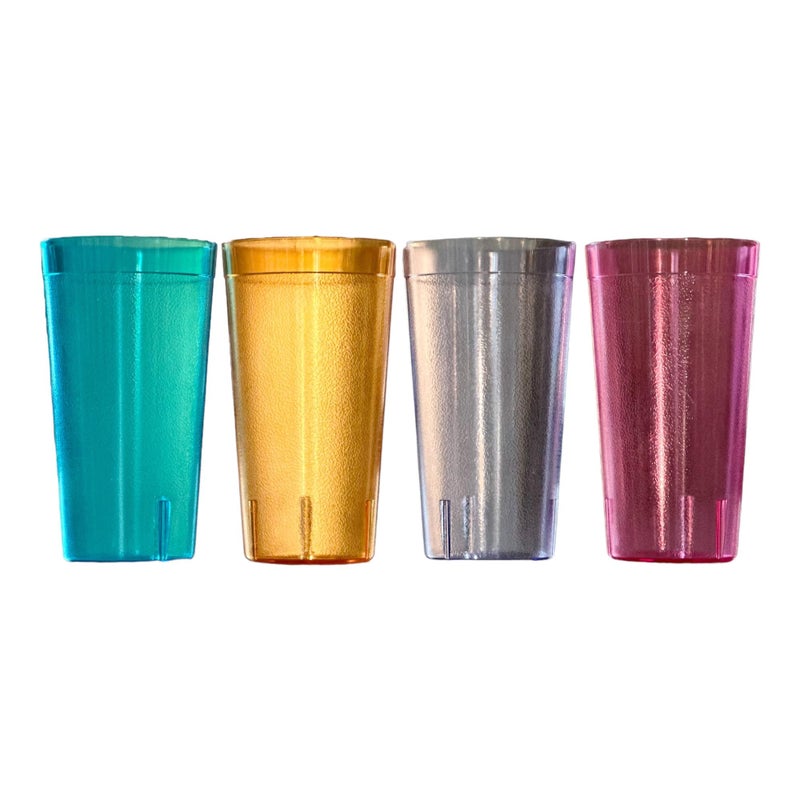Oojami Set of 8 Plastic Tumblers, 20-Ounce Reusable Cups, BPA-Free & Shatterproof, Stackable Restaurant-Style Drinking Glasses for Water, Juice, and Everyday Use, Dishwasher Safe 20 oz - Image 1
