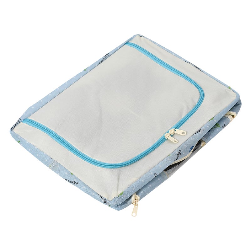 Kuber Industries Kuber Industries Storage Box Steel Frame Living Box Storage Organizer For Clothes Saree Cover for Woman Good Luck Print Cloth Organizer 22 Liter Pack of 2 Sky Blue - Image 5