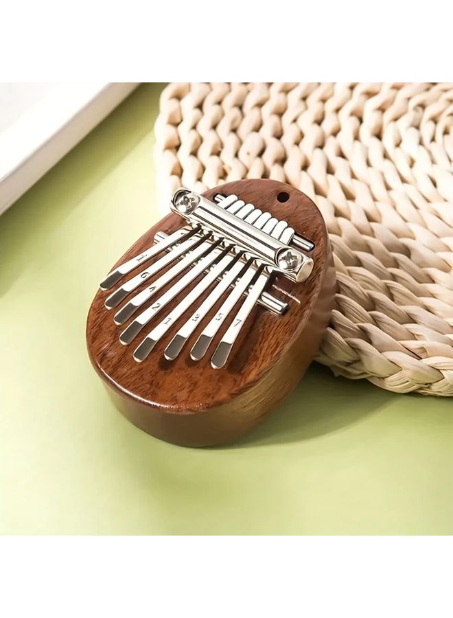 Ellipse Model Handmade 8 Key Thumb Piano Portable Solid Wood Finger Harp Beginner Travel Gift - Image 1