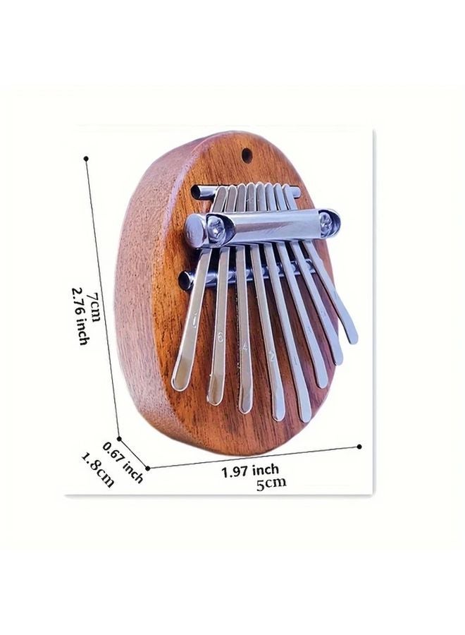 Ellipse Model Handmade 8 Key Thumb Piano Portable Solid Wood Finger Harp Beginner Travel Gift - Image 4