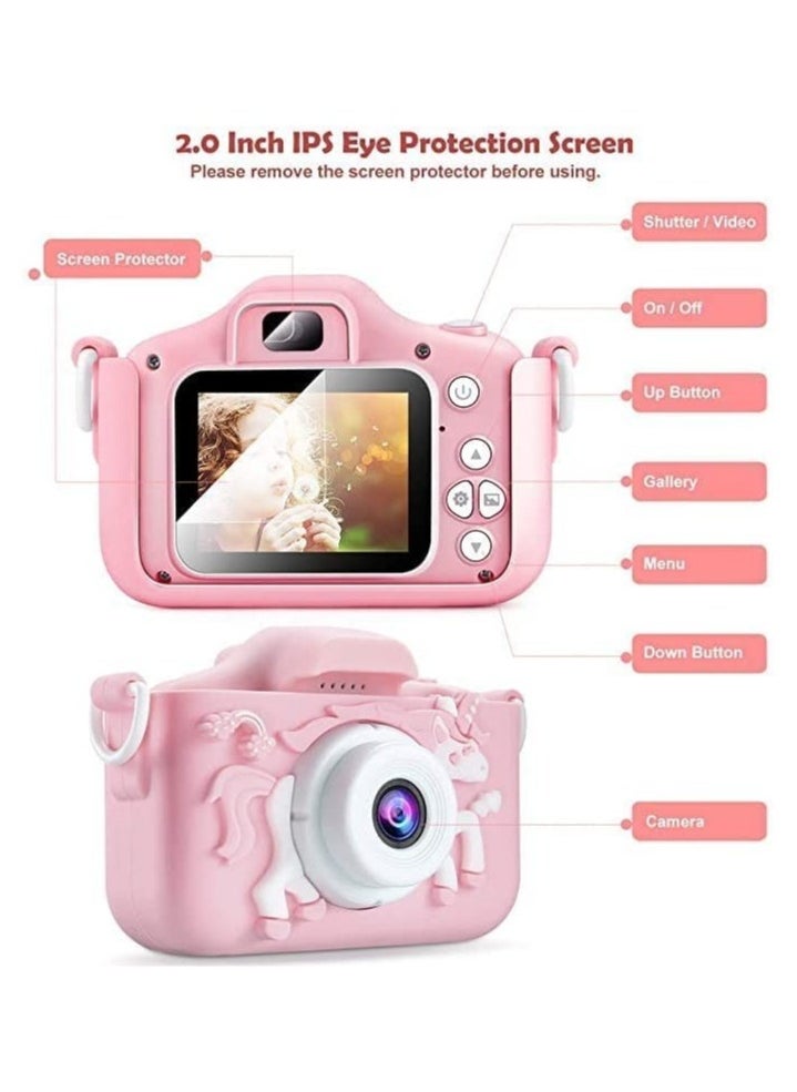 ELTRAZONE Kids Camera for Girls and Boys, Kids Digital Dual Camera 20MP Video Camcorder Anti-Drop Children Cartoon Selfie Camera, Camera for Kids with Games, Birthday Gift,32 gb mamory card supported - Image 5