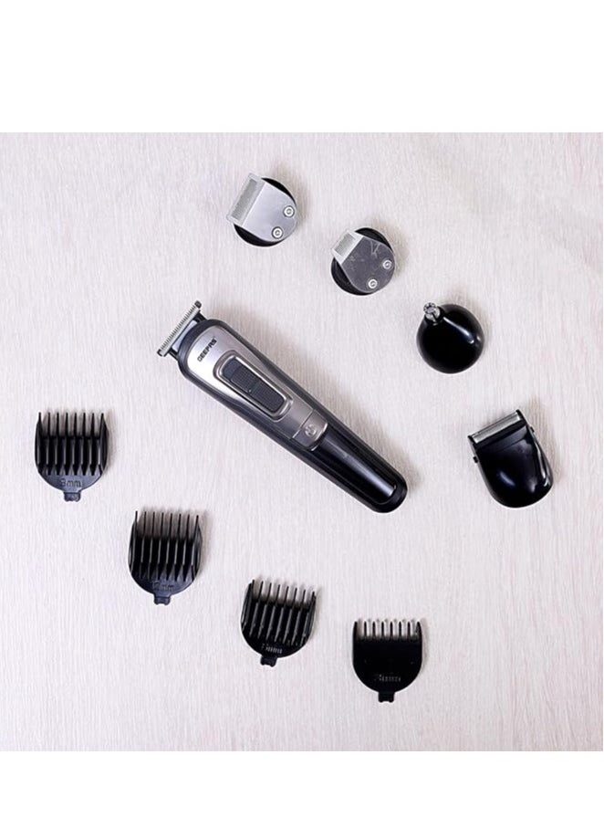 GEEPAS - 11-IN-1 Rechargeable Grooming Set- GTR8300| With 6 Interchangeable Heads and 4 Comb Attachments| Includes a Charging Stand| Prefect for Home and Professional Styling| Black - Image 1