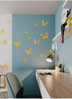 Generic 3D Butterfly Decorations, 48pcs Gold Butterfly, 4 Styles 3 Sizes Removable Butterfly Room Decor Butterfly Wall Stickers for Birthday Party Garden Tea Cake Flower Decorations DIY Gift  - Image 5