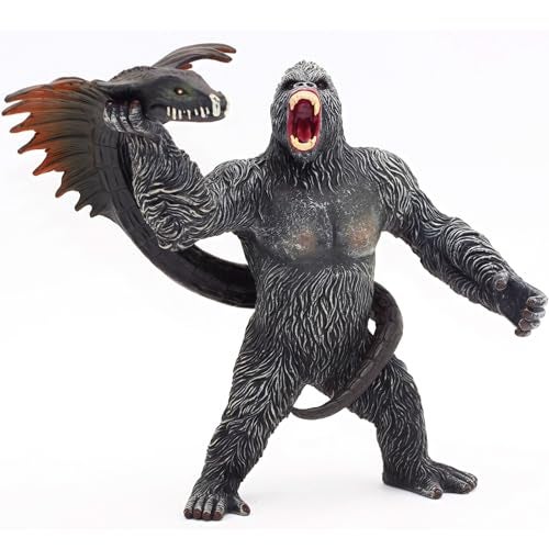 Higherbros Gorilla Toy Model Black Gorilla with Snake Action Figures Wildlife Toys Set for Kids Gift Play or Decor - Image 1