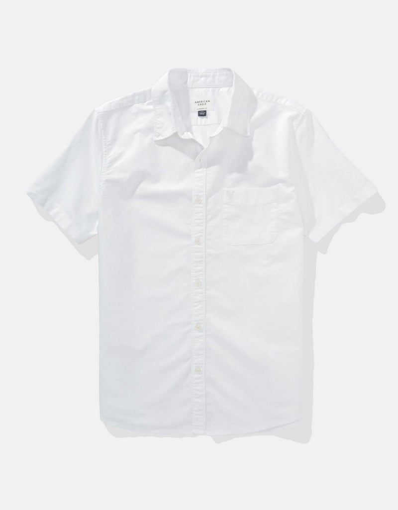 American Eagle AE Short-Sleeve Classic Fit Button-Up Shirt - Image 3