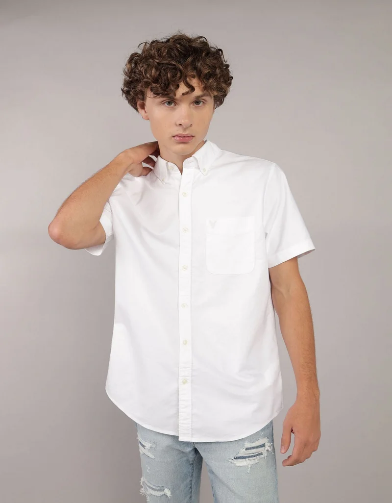 AE Short-Sleeve Classic Fit Button-Up Shirt