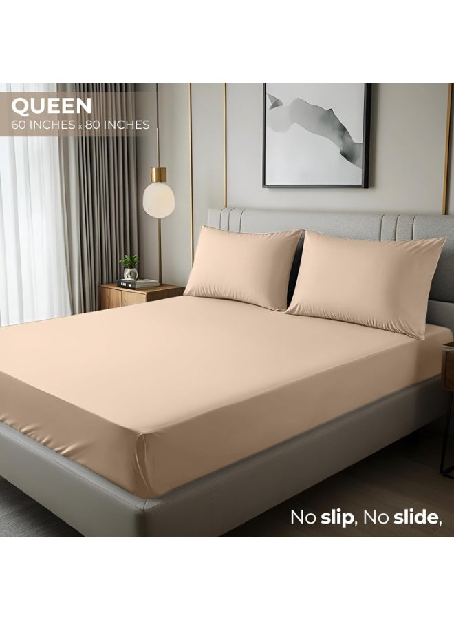 Utopia Bedding Queen Fitted Sheet - Bottom Sheet - Deep Pocket - Soft Microfiber -Shrinkage and Fade Resistant-Easy Care -1 Fitted Sheet Only (Beige) - Image 2