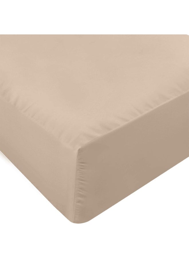 Utopia Bedding Queen Fitted Sheet - Bottom Sheet - Deep Pocket - Soft Microfiber -Shrinkage and Fade Resistant-Easy Care -1 Fitted Sheet Only (Beige) - Image 1