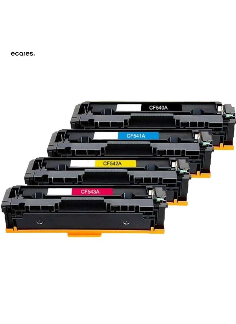 ECARES - ECARES® 203A Compatible Toner Cartridge CF540A CF541A CF542A CF543A Use for Color Laserjet M254dw M254nw MFP M280 M280nw M281cdw M281fdn M281fdw Printer (Multicolor) - Image 1