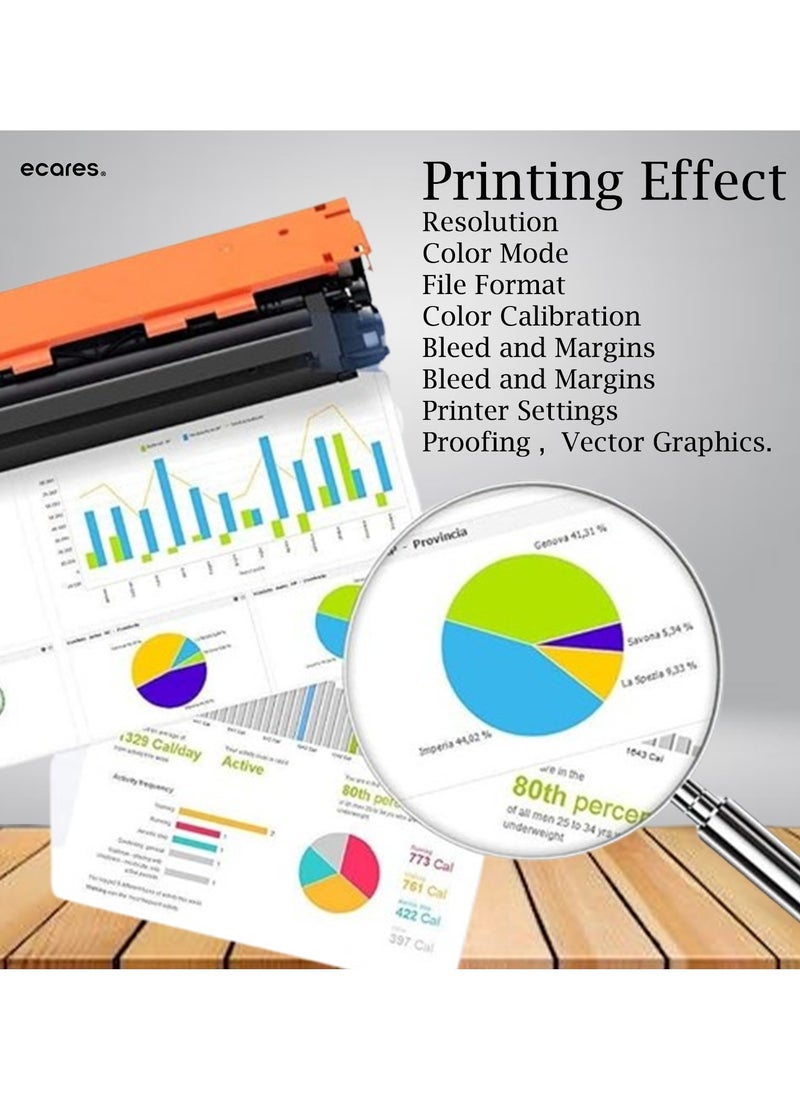 ECARES - ECARES® 203A Compatible Toner Cartridge CF540A CF541A CF542A CF543A Use for Color Laserjet M254dw M254nw MFP M280 M280nw M281cdw M281fdn M281fdw Printer (Multicolor) - Image 1