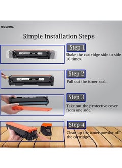 ECARES ECARES® 203A Compatible Toner Cartridge CF540A CF541A CF542A CF543A Use for Color Laserjet M254dw M254nw MFP M280 M280nw M281cdw M281fdn M281fdw Printer (Multicolor)  - Image 4