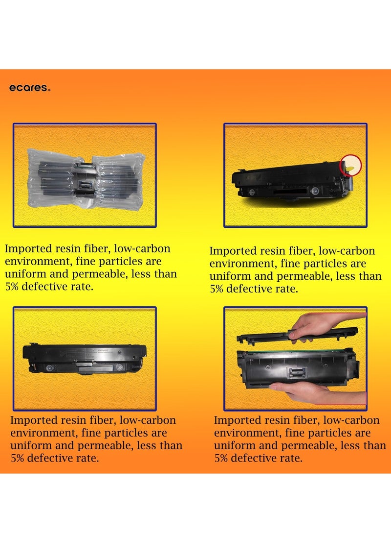 ECARES - ECARES® 203A Compatible Toner Cartridge CF540A CF541A CF542A CF543A Use for Color Laserjet M254dw M254nw MFP M280 M280nw M281cdw M281fdn M281fdw Printer (Multicolor) - Image 1