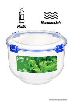 sistema Sistema Klip It Plus 3.5 Liter Stackable Lettuce Crisper, comes with easy locking clips for airtight seal, is Microwave safe and BPA Free. Dark Blue Clips.  - Image 1