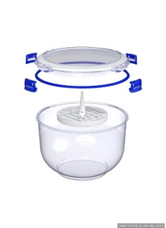 sistema Sistema Klip It Plus 3.5 Liter Stackable Lettuce Crisper, comes with easy locking clips for airtight seal, is Microwave safe and BPA Free. Dark Blue Clips.  - Image 3