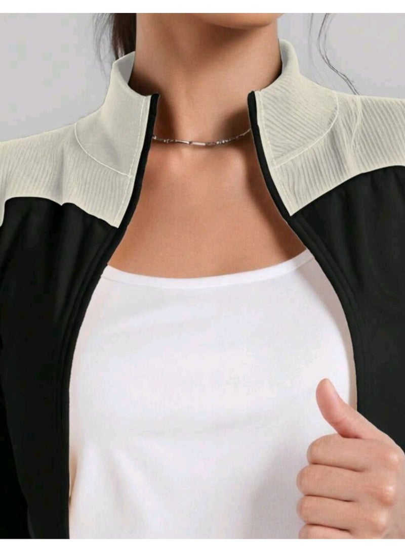 Shein Women's Basic Jacket And Tight-Fitting Outdoor Activities Travel Home Leisure Office And Gym - Image 4