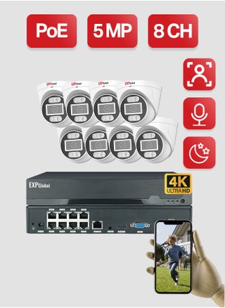 8x5MP Dome Camera+1xNVR(8CH)