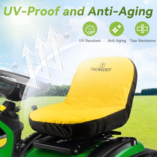 Tecreddy Lawn Mower Seat Cover for John Deere LP92334 Riding Mower, Fits 14“ - 16'' Seats, Weatherproof 600D Oxford Fabric Tractor Seat Cover, Large - Image 4
