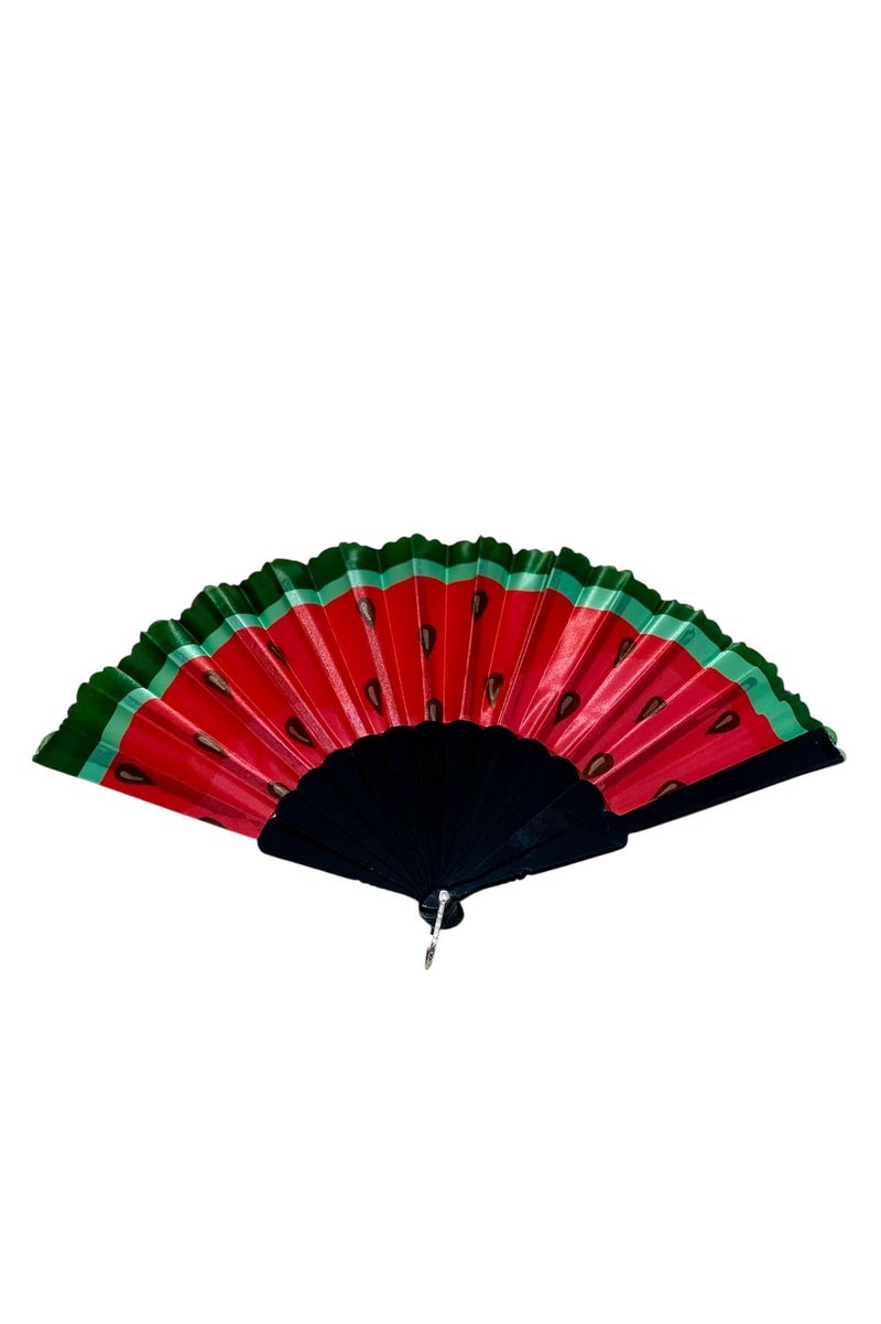 Folding Hand Watermelon Style Fan, Fabric Handheld Foldable Fan for Wedding, Party Favor, Performance, Dance, Home Decorations, Festival, Gift - Image 1