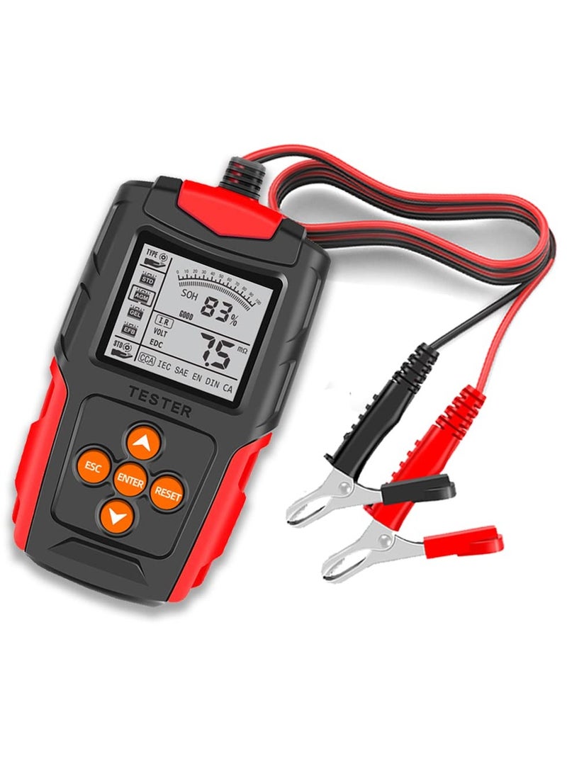 12V 24V Car Battery Tester, Automotive Digital Battery Analyzer with CCA, Accurate Diagnostic Tool for Cars, Trucks, Motorcycles, ATVs, SUVs, Boats, Yachts - Image 1