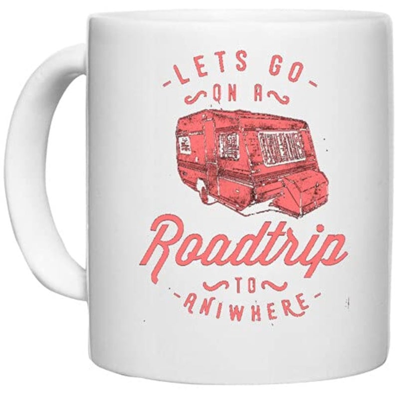 UDNAG White Ceramic Coffee/Tea Mug 'Roadtrip | Lets Go Roadtrip to Aniwhere' Perfect for Gifting [350ml] - Image 5