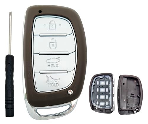 AYGUCEKE 4 Button Replacement Key Fob Cover Case fit for Hyundai Sonata Tucson Elantra Smart Key Fob Shell - Image 1