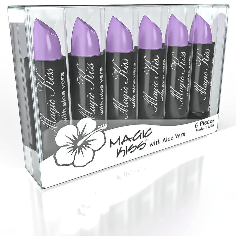 Magic Kiss Magic Kiss Lipstick Set Aloe Vera Color Changing Lavender MADE IN USA