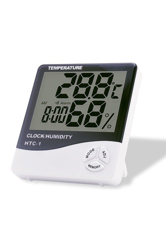 Household Digital Room Indoor Thermometers Hygrometer, Mini Humidity Meter,Hygrometer Room Temperature Monitor for Home/Office/Baby Room/Greenhouse,Desktop Clock with Temperature Measurement,White/B - Image 1