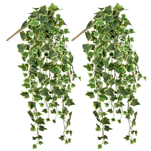 Hollyone 2pcs Artificial Hanging Plants 354 Fake Ivy Vine Faux Ivy Leaves Fire and UV Resistant Hanging Plant Wall Greenery for House Room Patio Indoor Outdoor Home Shelf Office Wedding Decor - Image 1