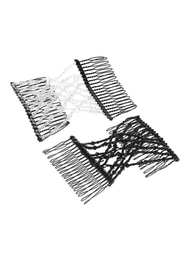 NIBEMINENT 2-Piece Elastic Double Insert Clip Set Black/White - Image 1