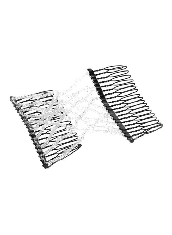 NIBEMINENT 2-Piece Elastic Double Insert Clip Set Black/White - Image 3