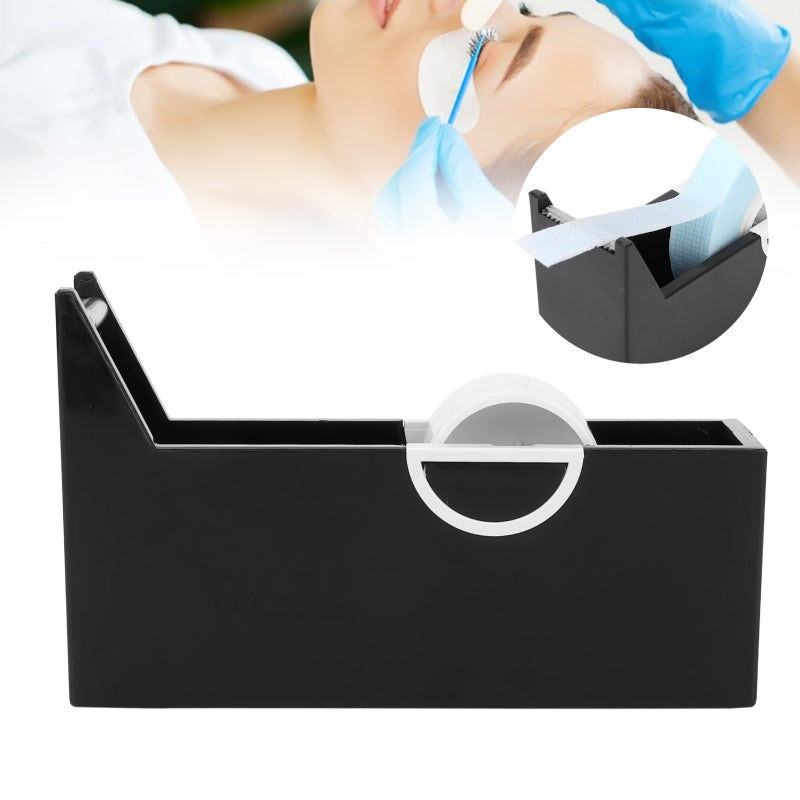 Eyelash Extension Tape Dispenser: Black Stainless Steel Serrated Blade Non-slip Base - Portable Tape Holder Lightweight Durable Desktop Tape Cutter for Home Beauty Salon Office - Image 3