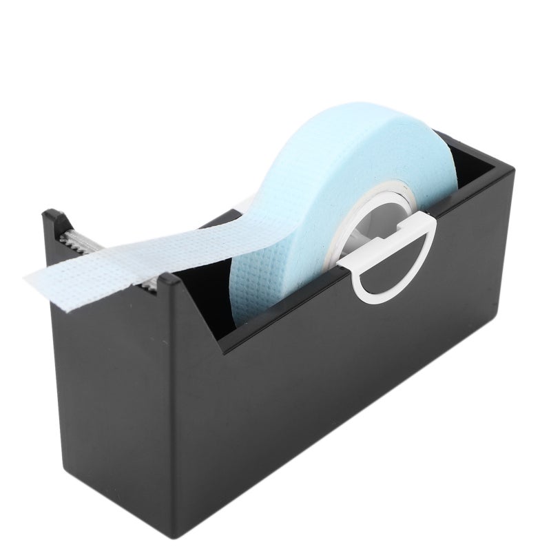 Eyelash Extension Tape Dispenser: Black Stainless Steel Serrated Blade Non-slip Base - Portable Tape Holder Lightweight Durable Desktop Tape Cutter for Home Beauty Salon Office - Image 2