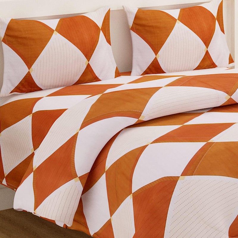 VIVEA RESERVE VIVEA RESERVE 300 TC Glace Cotton Soft Single Bed Rajai Cover II Duvet Cover II Blanket Cover II Comforter Cover II Quilt Cover with Zipper Closure 60 x 90 inch Brown Diamond - Image 3