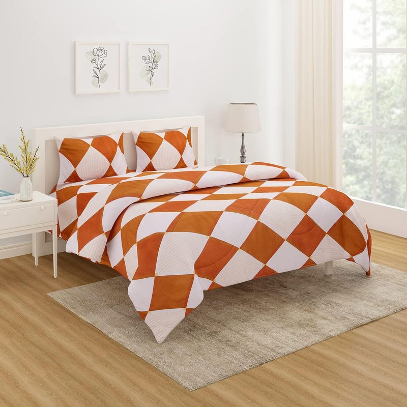 VIVEA RESERVE VIVEA RESERVE 300 TC Glace Cotton Soft Single Bed Rajai Cover II Duvet Cover II Blanket Cover II Comforter Cover II Quilt Cover with Zipper Closure 60 x 90 inch Brown Diamond - Image 5