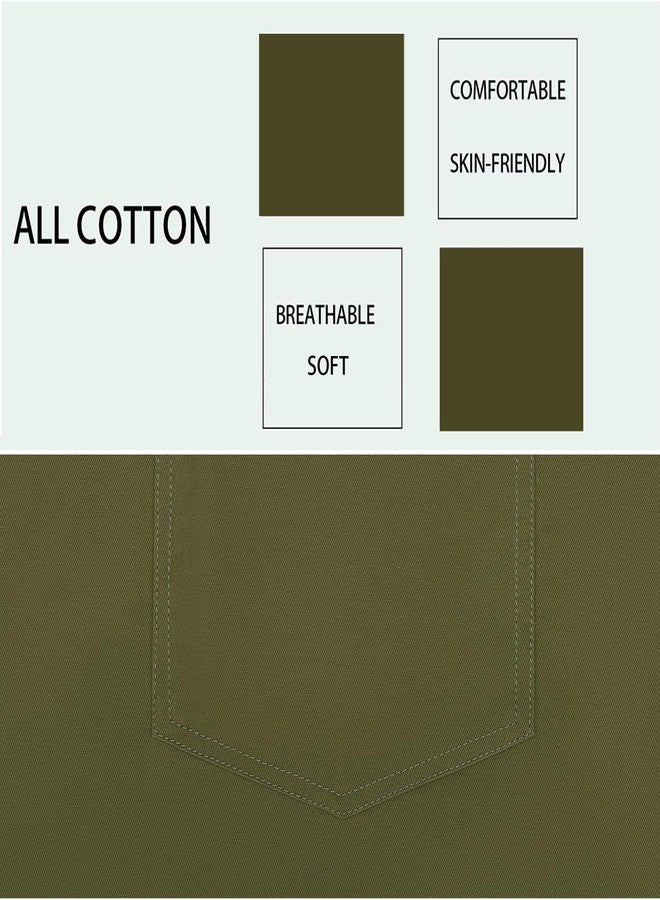 Tobyan Soft Cotton Apron Adjustable - Art Apron with Embroidered, Great for Florist and Kitchen (Olive) - Image 5