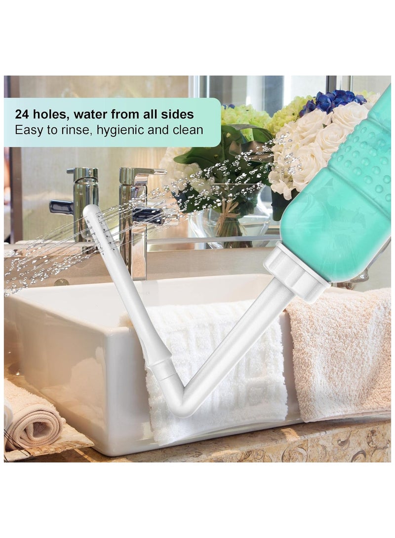 2 in 1 Portable Bidet, 450ml Travel 15oz Handheld Personal Empty Bottle, Childbirth Cleaner for Women,Men,Baby,Personal Hygiene Outdoor,Camping,Travling,with waterproof storage bag(Green)  - Image 4