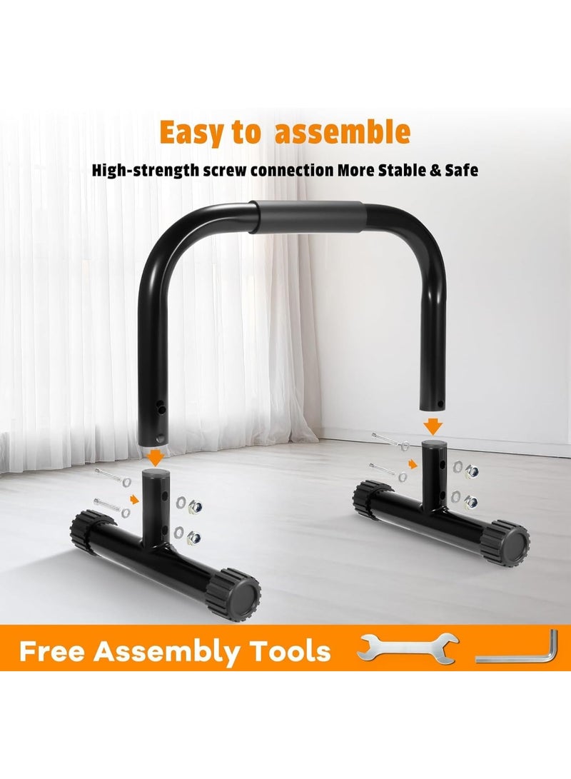 NAWRA Sturdy Parallettes Bars, Non-Slip Push Up Bars with Foam Handles, Heavy Duty Calisthenics Training Stands for Dips, Handstands and Full Upper Body Home Workouts, 16.6 x 10 x 10 Inch - Image 2
