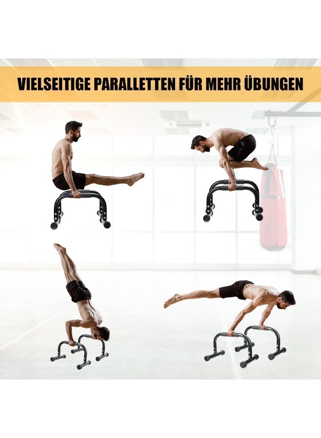 NAWRA Sturdy Parallettes Bars, Non-Slip Push Up Bars with Foam Handles, Heavy Duty Calisthenics Training Stands for Dips, Handstands and Full Upper Body Home Workouts, 16.6 x 10 x 10 Inch - Image 3