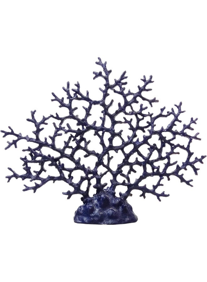 YINZUO YINZUO Decorative Coral Sculpture for Home Decor Resin Coral Reef Figurine â€“ Ocean-Themed Coastal Decoration for Living Room, Bathroom, Office, or Beach House (Blue) - Image 3