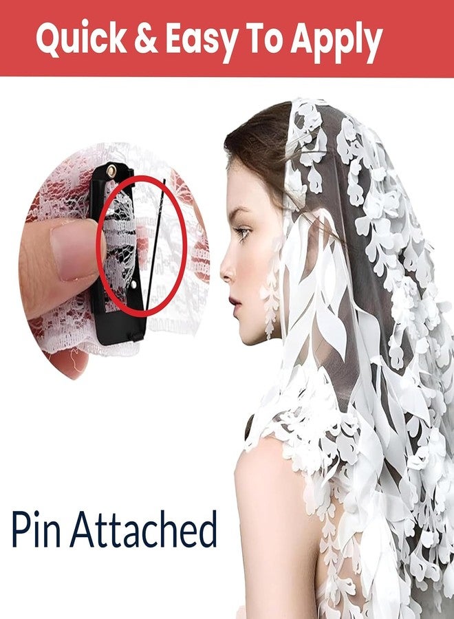 Multipurpose Dupatta Pin | Hair Wig Clips with Attached Pin | Bridal Saree chunni Setting Holding Safety Pin for Head I Non-Slip Secure Grip | Black Color Pack of 3 (Black) - Image 2
