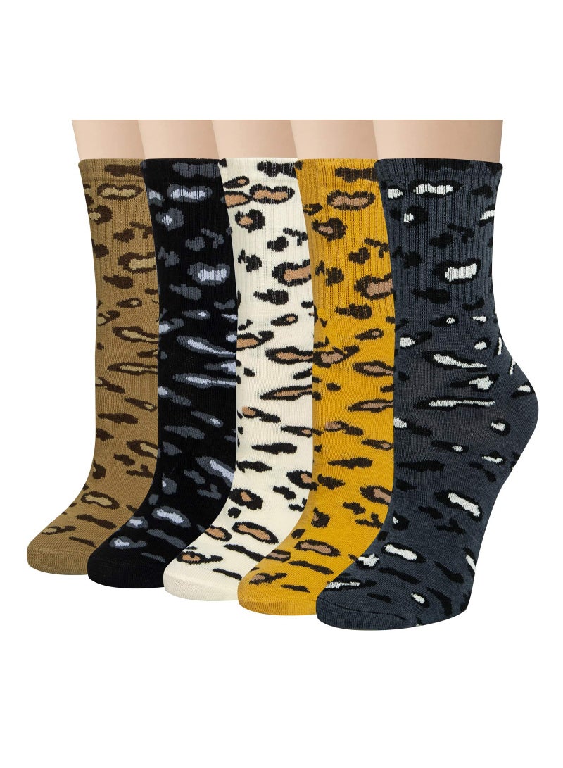SYOSI Women's Socks, Pure Cotton Ankle Socks, Warm Breathable Funny Novelty Dog Patterned Animal Socks Athletic Anti-Slip Warm Socks 5 Packs - Image 1