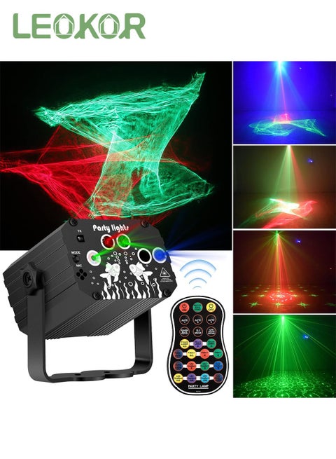 Stage Light DJ Disco Party Lights, Sound Activated Laser Light with Remote Control, Strobe Light Suitable for Dance Karaoke Pub KTV Bar