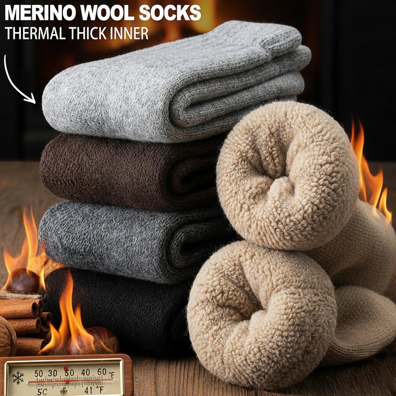 EBMORE Merino Wool Socks for Men Winter Thermal Warm Thick Hiking Boot Heavy Valentines Day Gifts for Him Stocking Stuffers Soft Cozy Socks for Cold Weather 5 Pack(Solid Colors(5pairs)) - Image 3