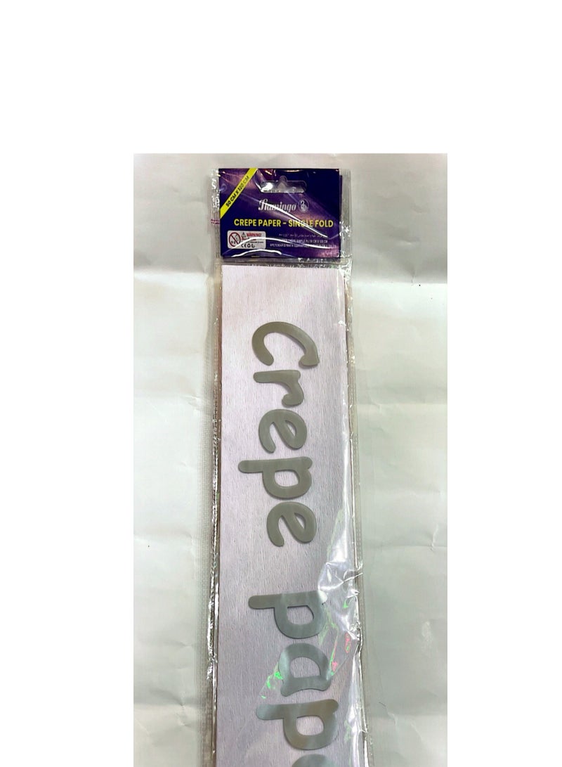 Flamingo CREPE PAPER  SINGLE FOLD 50X120 CM WHITE Suitable for many different crafts and paper crafting, or even just wrapping. 23gsm thickness paper suitable for art and craft Each piece is 50x120cm in size