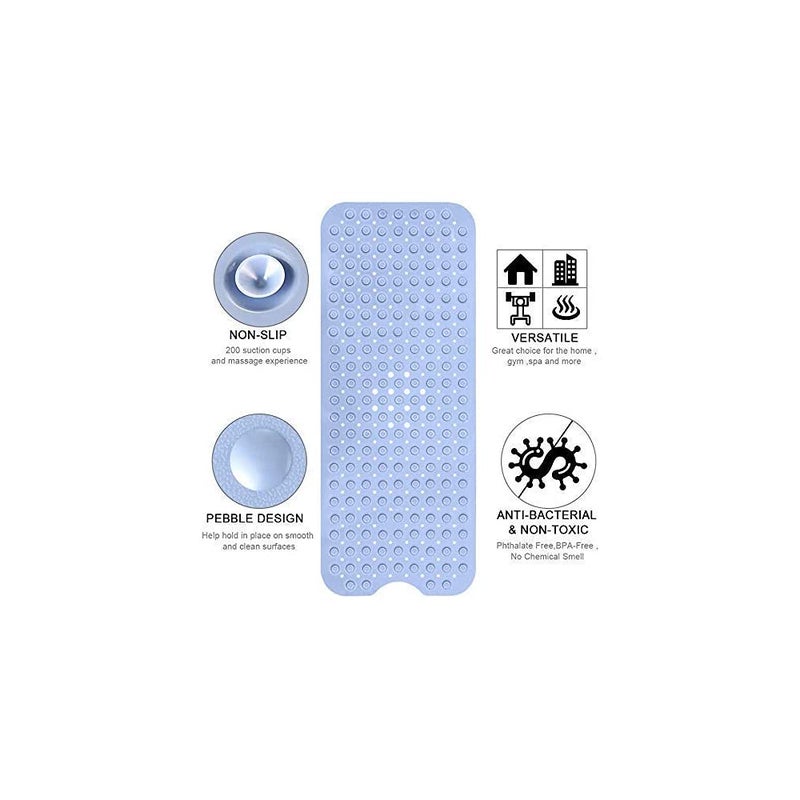 KPS Non Slip Bath Mat for Tub Rubber Anti SlipSkid Bathtub Shower Mat with Suction Cups Silicone Bath mat Multicolor 1 pcs - Image 2