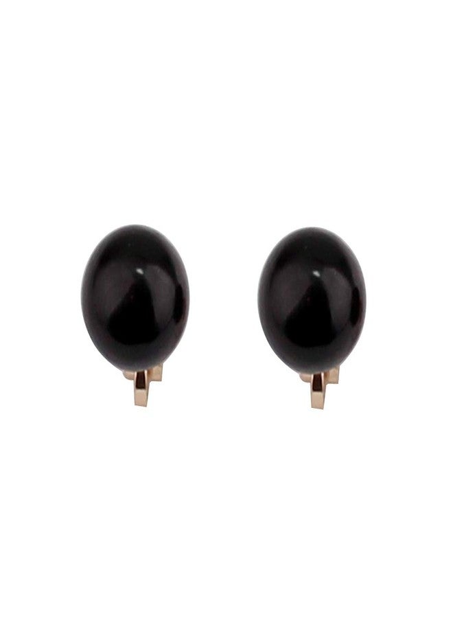 Grace Jun 1-5 Pairs Pearl Clip on Earrings for Women Non Piercing Earrings Set Hypo-Allergenic Earrings (Black Clip-ons) - Image 1