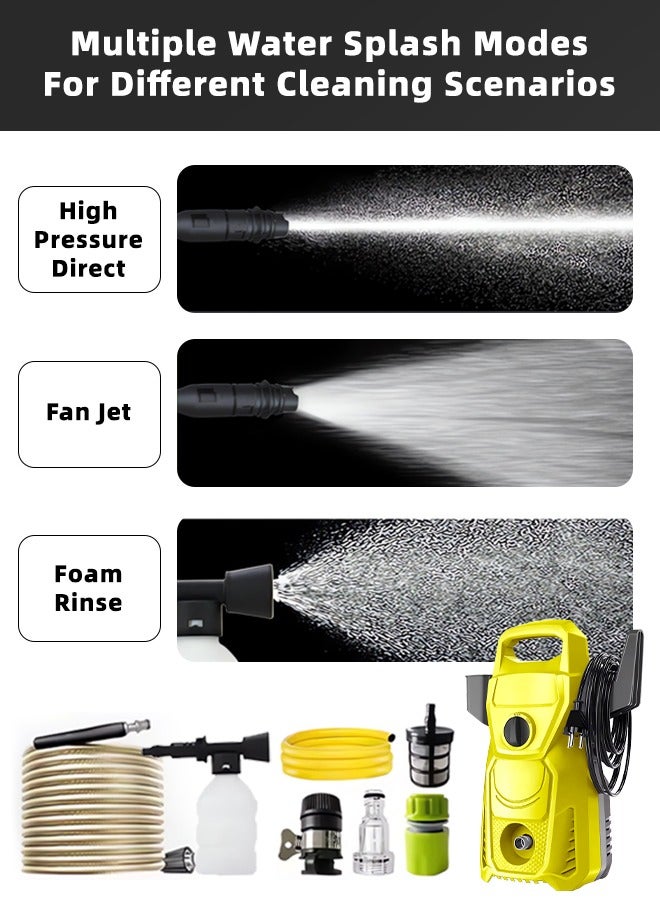 ALongDeng Electric Pressure Washer with Foam Cannon 7m High Pressure Hose Portable Power Washer for Car Cleaning House Patio Deck Fence & Driveways - Image 4