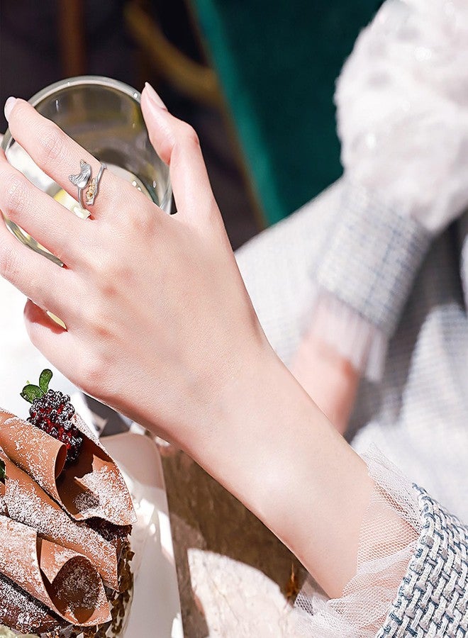 Alphm 925 Sterling Silver Chicken Ring for Women Adjustable Open Hen Egg Rings Cute Farm Jewelry Chicken Lovers Gifts - Image 2